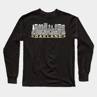 Oakland Baseball Team All Time Legends, Oakland City Skyline Long Sleeve T-Shirt